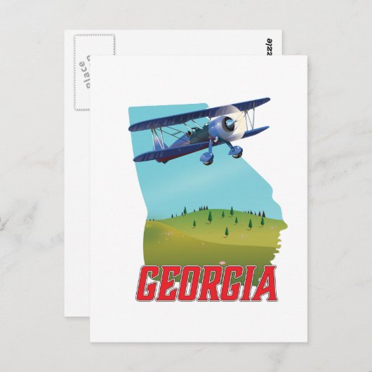 Georgia State USA Travel poster Briefkaart (Voorkant / Achterkant)