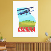 Georgia State USA Travel poster Canvas Afdruk (Insitu (Woonkamer))