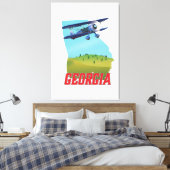 Georgia State USA Travel poster Canvas Afdruk (Insitu (Slaapkamer))