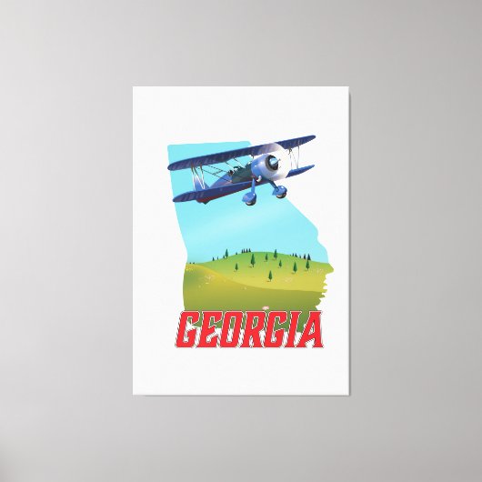 Georgia State USA Travel poster Canvas Afdruk (Voorkant)