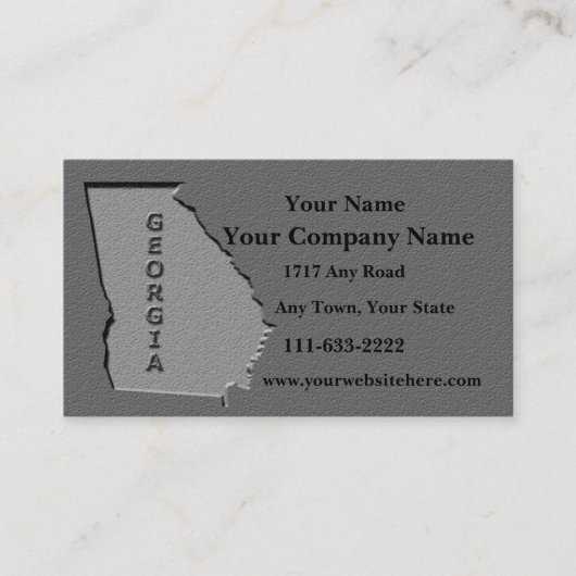 Georgia State Visitekaartje gebeeldhouwde stenen l (Voorkant)
