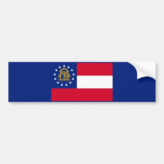 Georgia State Vlag Ontwerp Decoratie Bumpersticker (Voorkant)