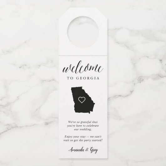Georgia State Wedding Welkom Flessenhanger (Voorkant)