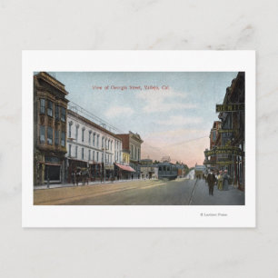 Georgia Street Uitzicht met Street Car Briefkaart