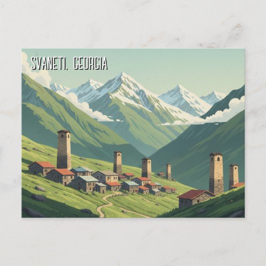 Georgia Svaneti Reizen Briefkaart (Voorkant)