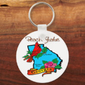 Georgia The Peach State Blue & Kardinaal Sleutelhanger (Voorkant)
