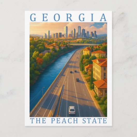 Georgia the Peach State USA Travel Place Briefkaart (Voorkant)