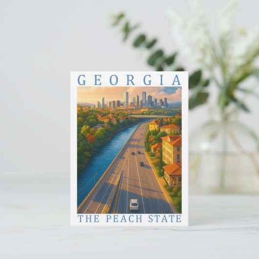 Georgia the Peach State USA Travel Place Briefkaart (Staand voorkant)