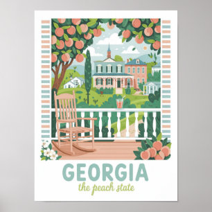 Georgia the Peach State Verenigde Staten Zomerreiz Poster