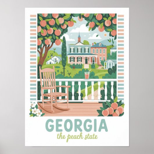 Georgia the Peach State Verenigde Staten Zomerreiz Poster (Voorkant)