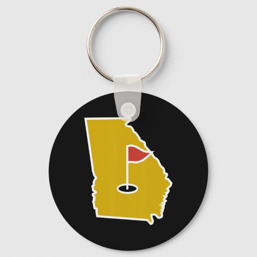 Georgia-thema Golf Tee - Grappige Golf-liefhebber Sleutelhanger (Voorkant)