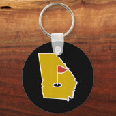 Georgia-thema Golf Tee - Grappige Golf-liefhebber Sleutelhanger (Voorkant)