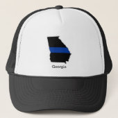 Georgia Thin Blue Line Trucker Hat Trucker Pet (Voorkant)