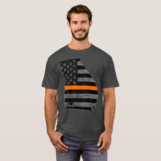 Georgia Thin Oranje Line Search Rescue SAR Team T-shirt (Voorkant volledig)