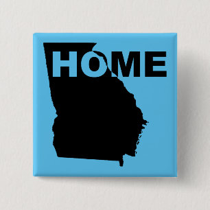 Georgia Thuis Weg Van Staat Knop Badge Speld Vierkante Button 5,1 Cm