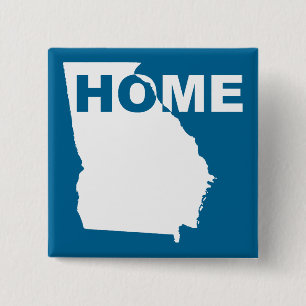Georgia Thuis Weg Van Staat Knop Speld Badge Vierkante Button 5,1 Cm
