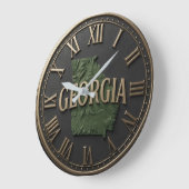 Georgia Topographic State Map Bold Modern Grote Klok (Hoek)