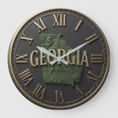 Georgia Topographic State Map Bold Modern Grote Klok (Voorkant)