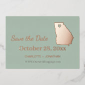 Georgia Trouwdag Save The Date Roze Goud   Folie Uitnodiging (Voorkant)