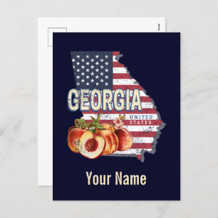 Georgia United States Retro State Map  VS Feestdagenkaart