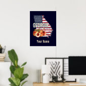 Georgia United States Retro State Map  VS Poster (Thuiskantoor)