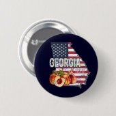 Georgia United States Retro State Map  VS Ronde Button 5,7 Cm (Voorkant /achterkant)