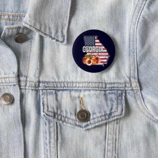 Georgia United States Retro State Map  VS Ronde Button 5,7 Cm (In situ)