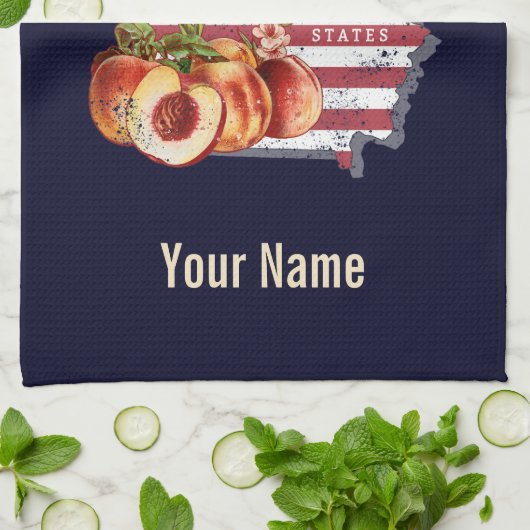 Georgia United States Retro State Map  VS Theedoek (Gevouwen)