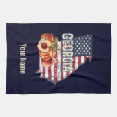 Georgia United States Retro State Map  VS Theedoek (Horizontaal)