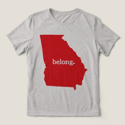 Georgia US State Map Belong Tri-Blend Shirt (Design voorkant)