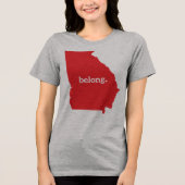Georgia US State Map Belong Tri-Blend Shirt (Voorkant)