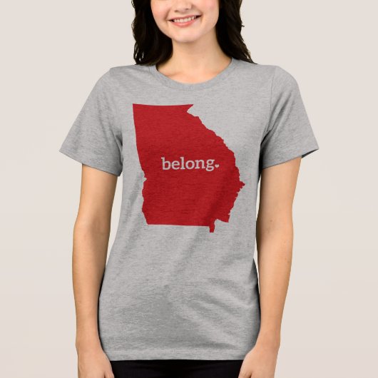 Georgia US State Map Belong Tri-Blend Shirt (Voorkant)