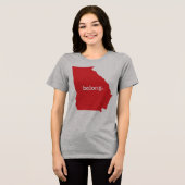 Georgia US State Map Belong Tri-Blend Shirt (Voorkant volledig)
