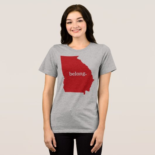 Georgia US State Map Belong Tri-Blend Shirt (Voorkant volledig)