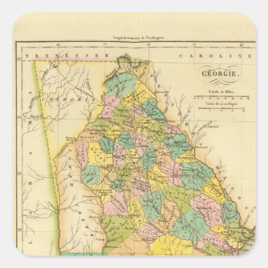 Georgia US Vierkante Sticker (Voorkant)