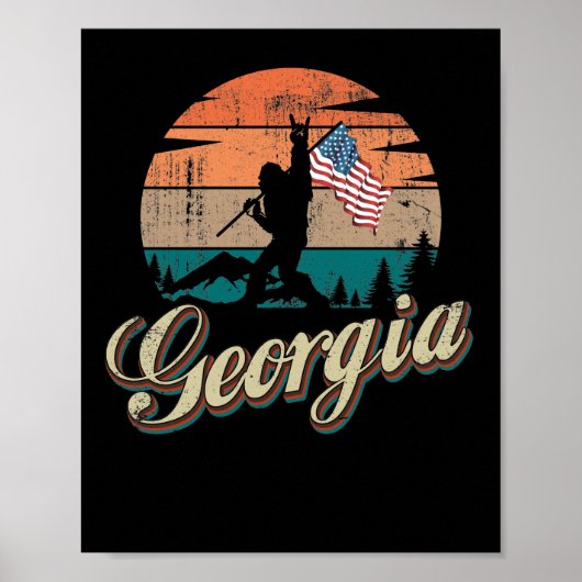 Georgia USA Flag Poster (Voorkant)