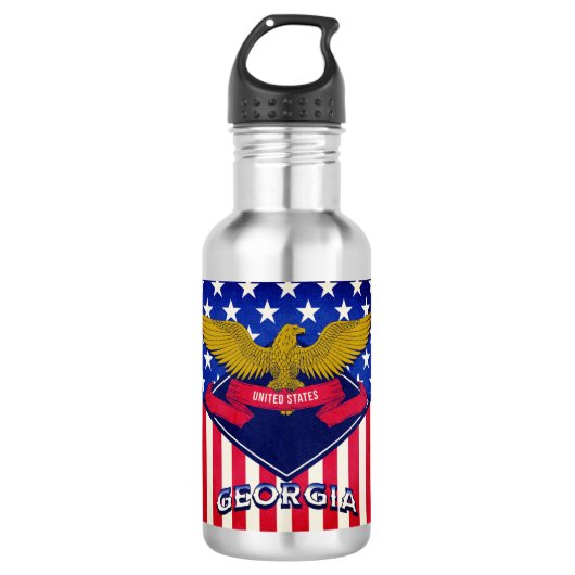 Georgia USA Flag Waterfles (Voorkant)
