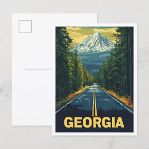 Georgia USA Kunst Vintage Illustratie Reizen Briefkaart