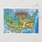 Georgia USA Map Briefkaart (Voorkant)