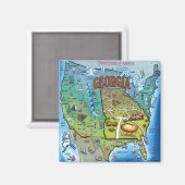 Georgia USA Map Magneet (Voorkant / Achterkant)
