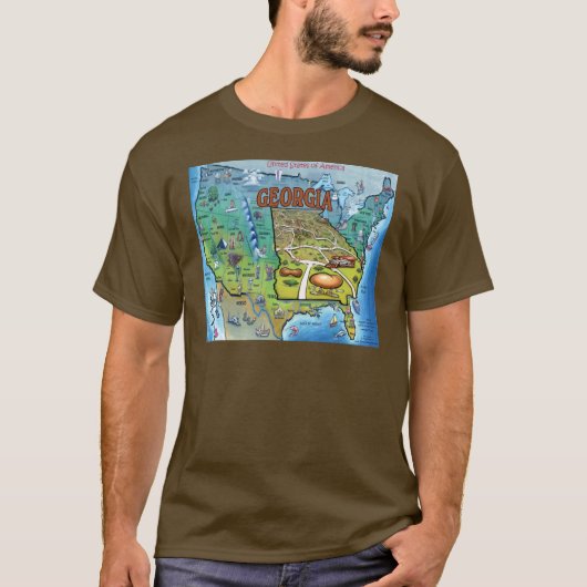 Georgia USA Map T-shirt (Voorkant)