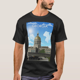 Georgia Verenigde Staten Vintage Minimale Retro Re T-shirt