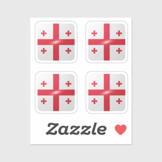 Georgia vierkante glossy vlag sticker (Vel)