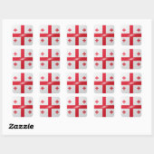 Georgia vierkante glossy vlag sticker (Vel)