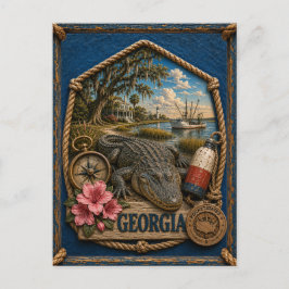 Georgia Vintage Reizen Briefkaart