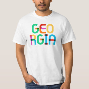 Georgia Vintage Retro Pop Art 80s Primaire Kleuren T-shirt