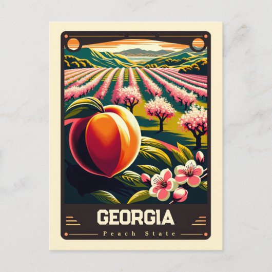 Georgia | Vintage van patriottische spirit Briefkaart (Voorkant)