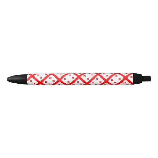 Georgia Vlag Balpen Zwarte Inkt Pen (Voorkant)