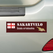Georgia Vlag + Kaart Bumpersticker (Op auto)