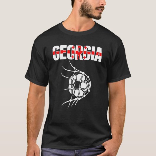 Georgia Voetbal op het net ondersteunt de Georgisc T-shirt (Voorkant)